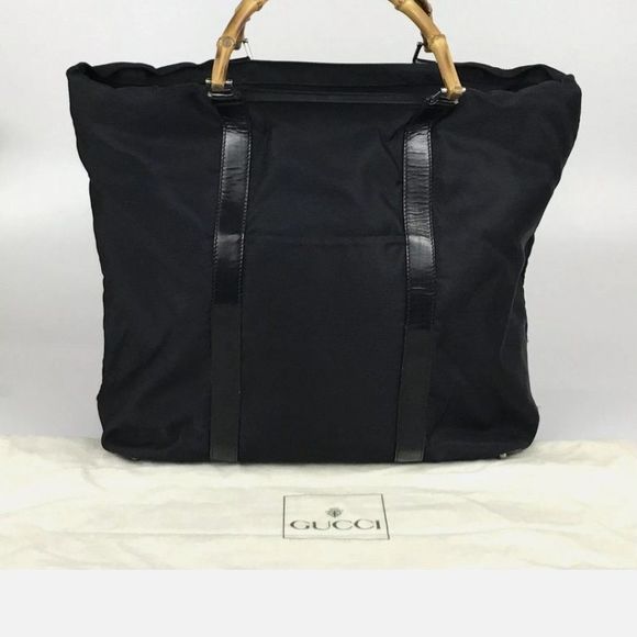 Gucci Bag Totebag 002 2354 0412 5 Bamboo Black Authentic